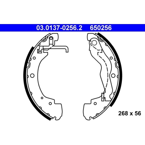 Bremsbackensatz ATE 03.0137-0256.2 für VAG, Hinterachse