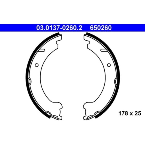 Bremsbackensatz, Feststellbremse ATE 03.0137-0260.2 für VOLVO, Hinterachse