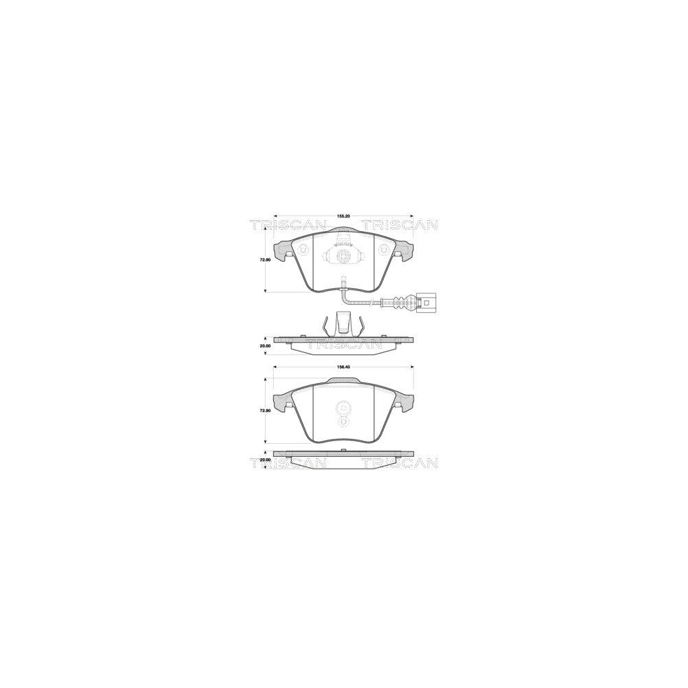 Bremsbelagsatz, Scheibenbremse TRISCAN 8110 29069 für AUDI SEAT VW, Vorderachse