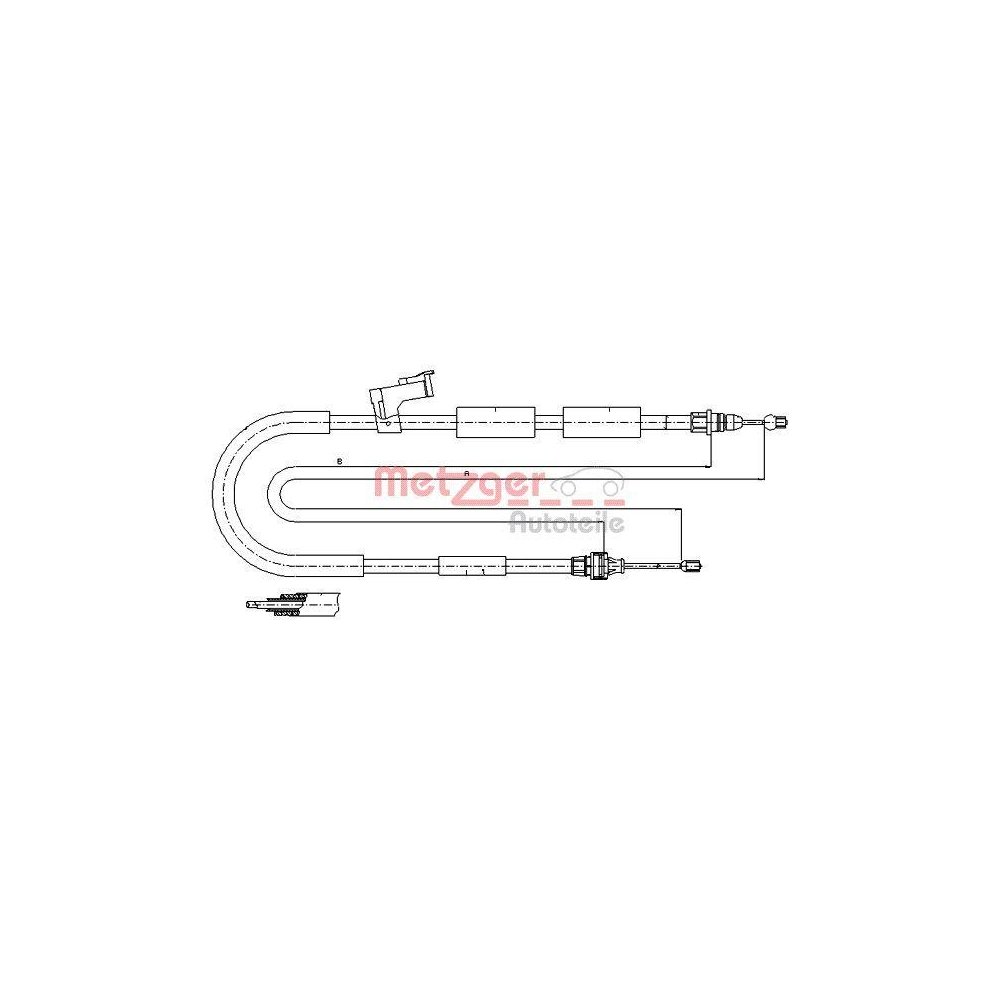 Seilzug, Feststellbremse METZGER 17.0684 für MAZDA, hinten rechts