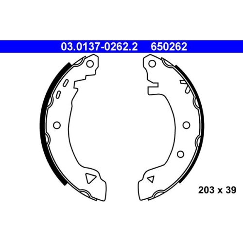 Bremsbackensatz ATE 03.0137-0262.2 für FIAT, Hinterachse