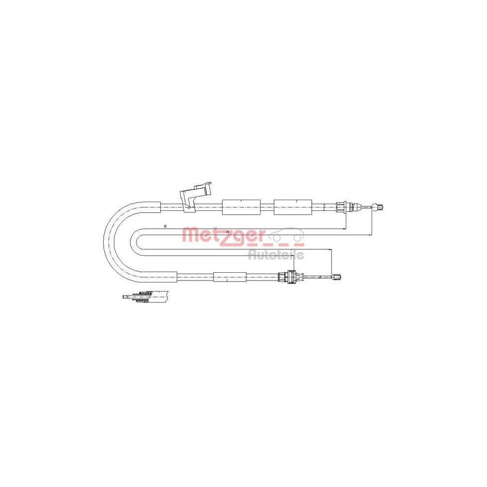 Seilzug, Feststellbremse METZGER 17.0685 für MAZDA, hinten links