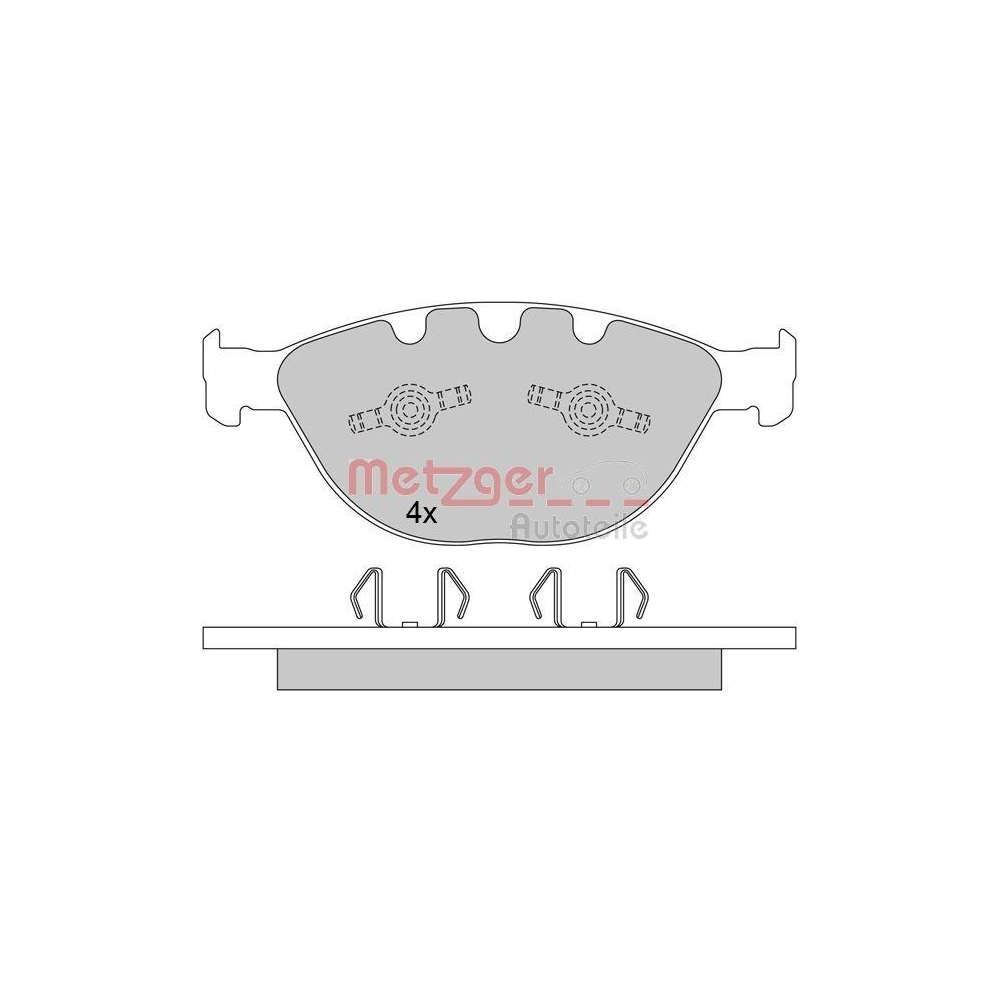 Bremsbelagsatz, Scheibenbremse METZGER 1170380 für BMW, Vorderachse