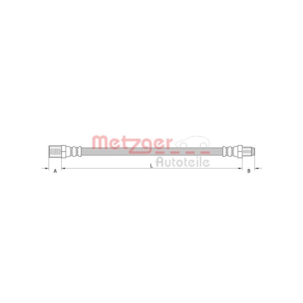 Bremsschlauch METZGER 4111377 GREENPARTS für IVECO, Vorderachse links