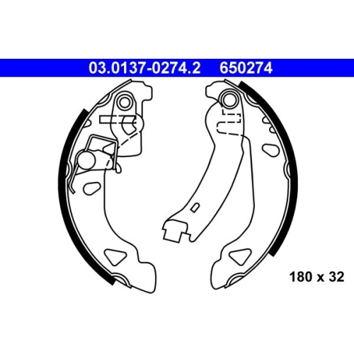 Bremsbackensatz ATE 03.0137-0274.2 für FIAT, Hinterachse