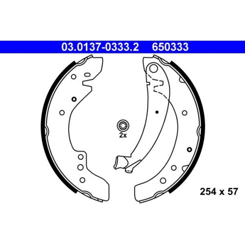 Bremsbackensatz ATE 03.0137-0333.2 für CITROËN FIAT PEUGEOT, Hinterachse