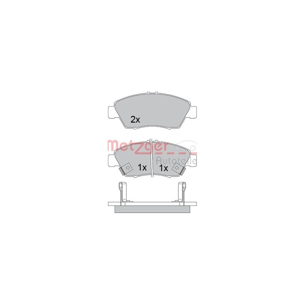 Bremsbelagsatz, Scheibenbremse METZGER 1170388 GREENPARTS für HONDA, Vorderachse