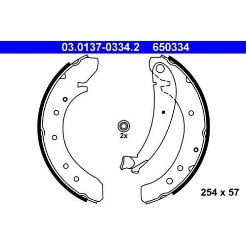 Bremsbackensatz ATE 03.0137-0334.2 für CITROËN FIAT PEUGEOT TOYOTA, Hinterachse