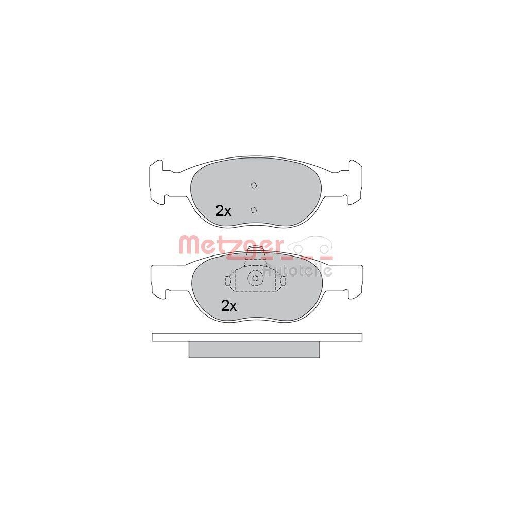 Bremsbelagsatz, Scheibenbremse METZGER 1170390 für FIAT, Vorderachse