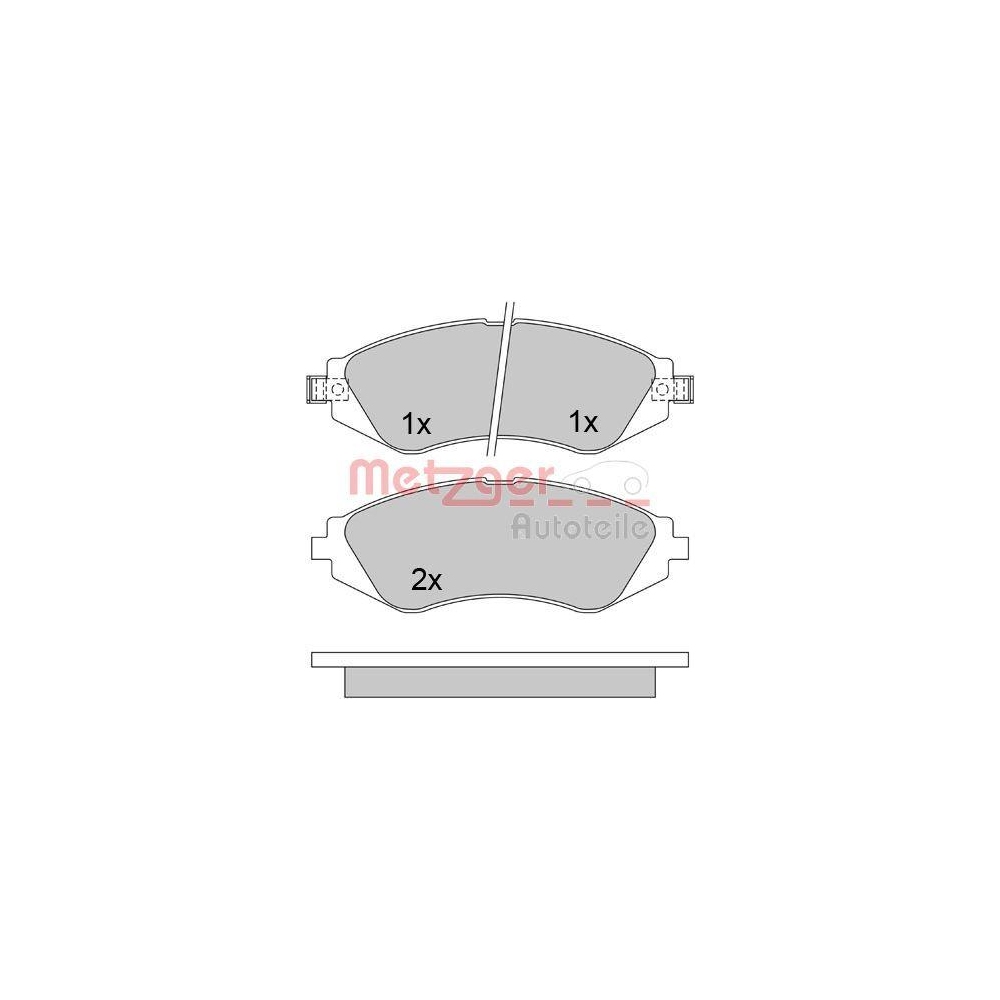 Bremsbelagsatz, Scheibenbremse METZGER 1170391 für DAEWOO, Vorderachse