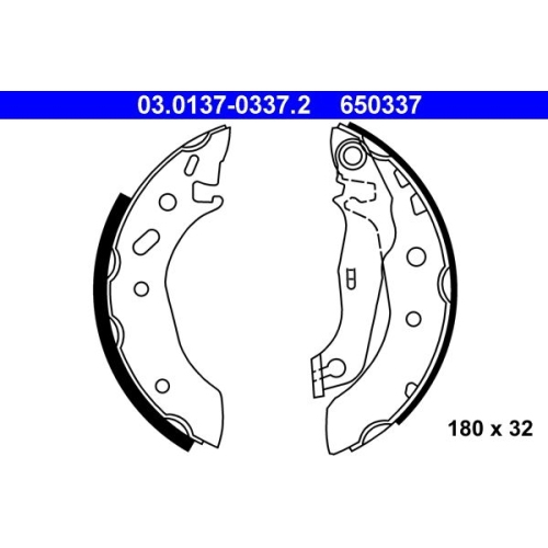 Bremsbackensatz ATE 03.0137-0337.2 für FORD MAZDA, Hinterachse