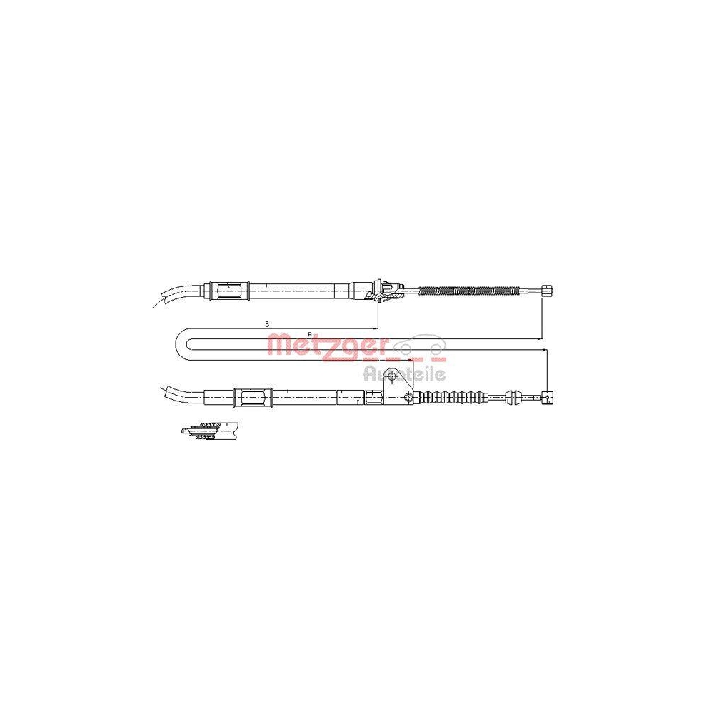 Seilzug, Feststellbremse METZGER 17.1413 für TOYOTA, hinten links