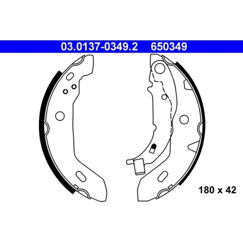 Bremsbackensatz ATE 03.0137-0349.2 für MERCEDES-BENZ, Hinterachse