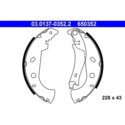 Bremsbackensatz ATE 03.0137-0352.2 für FIAT, Hinterachse