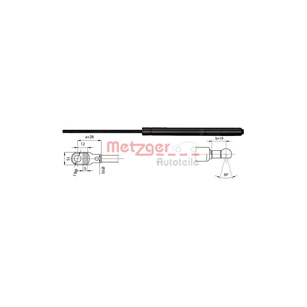 Gasfeder, Heckscheibe METZGER 2110342 für BMW