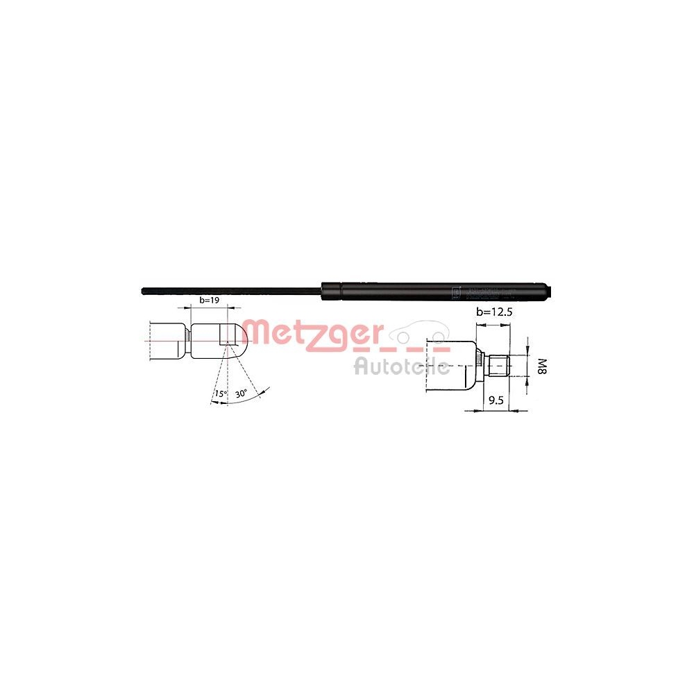 Gasfeder, Heckscheibe METZGER 2110343 für CITROËN