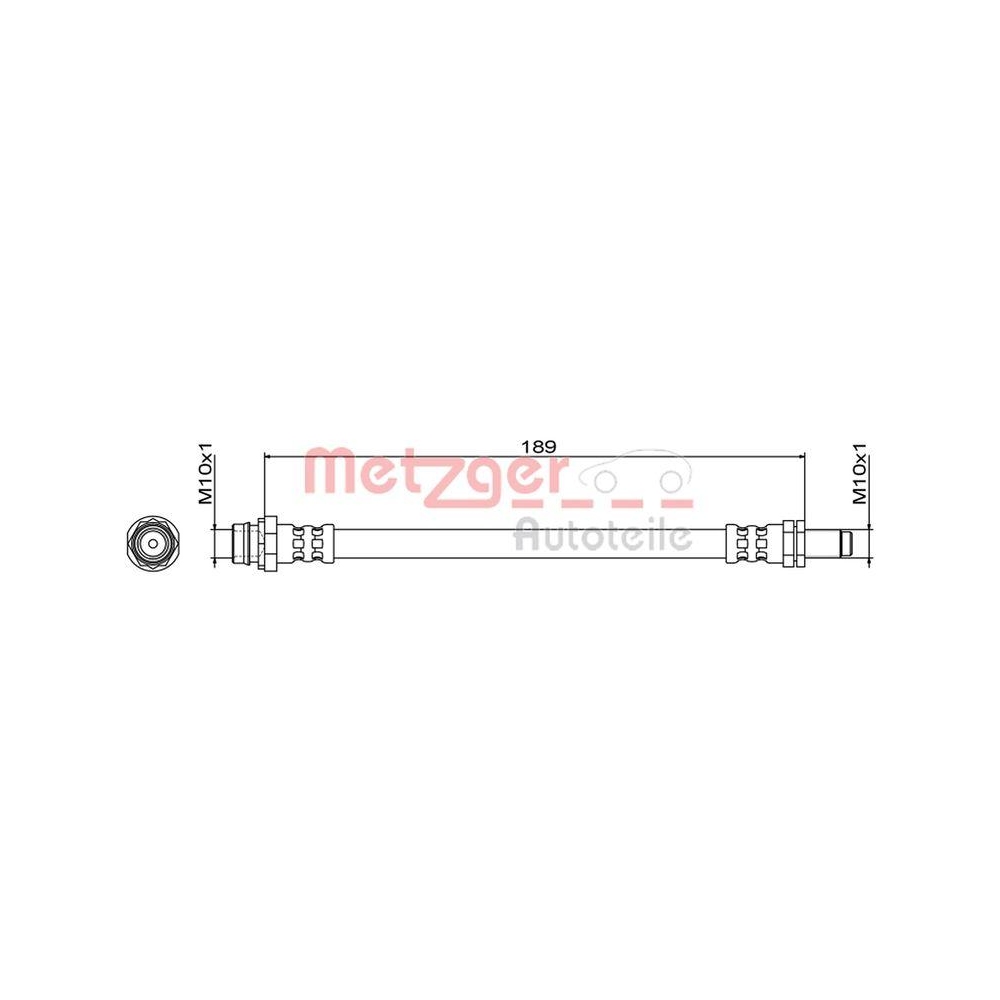 Bremsschlauch METZGER 4111467 für VOLVO, Hinterachse links, Hinterachse rechts