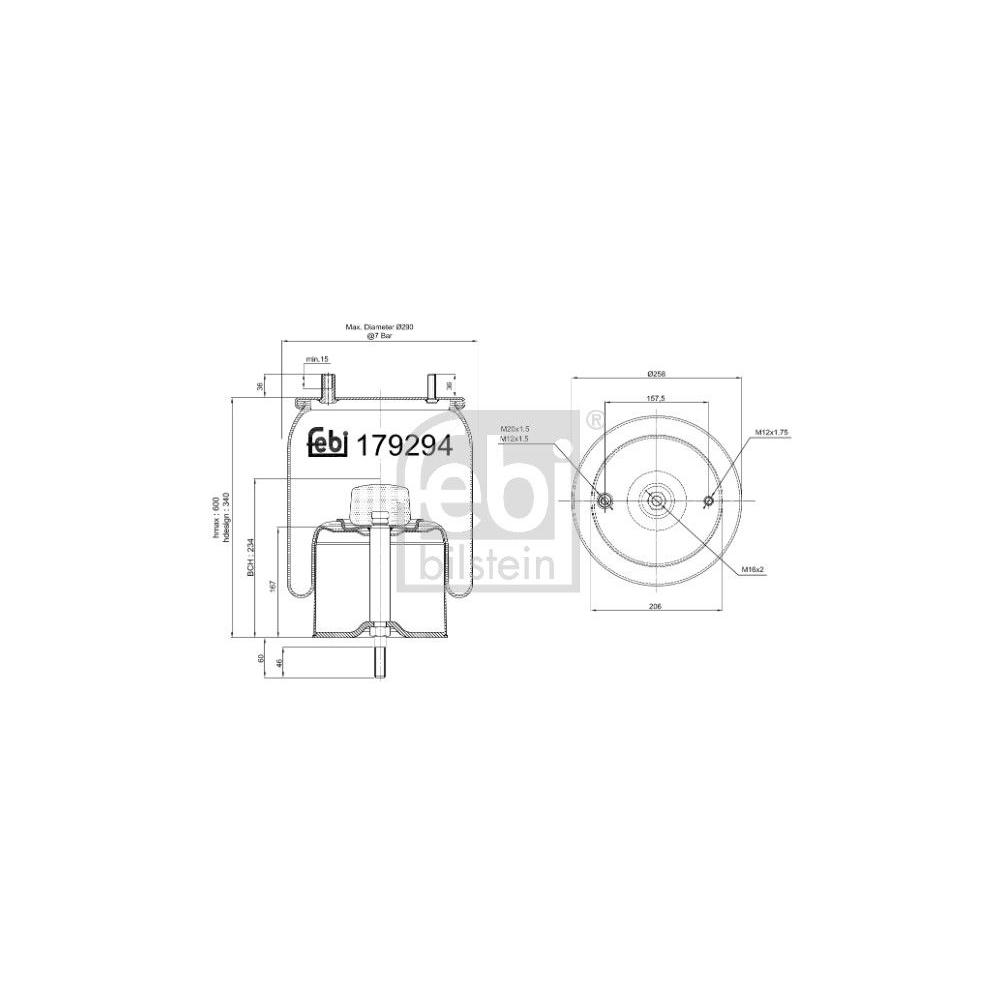 Federbalg, Luftfederung FEBI BILSTEIN 179294 für GIGANT, beidseitig