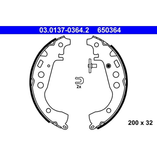 Bremsbackensatz ATE 03.0137-0364.2 für TOYOTA, Hinterachse