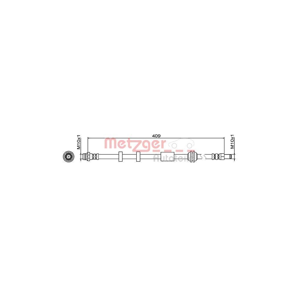 Bremsschlauch METZGER 4111468 für VOLVO, Vorderachse links, Vorderachse rechts