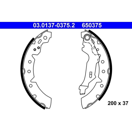 Bremsbackensatz ATE 03.0137-0375.2 für TOYOTA, Hinterachse