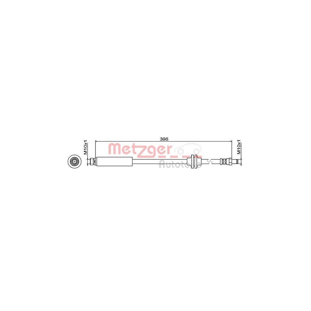 Bremsschlauch METZGER 4111470 für VOLVO, Hinterachse links, Hinterachse rechts