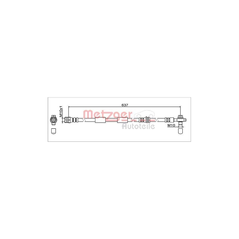 Bremsschlauch METZGER 4111475 GREENPARTS für AUDI SEAT SKODA VW VAG