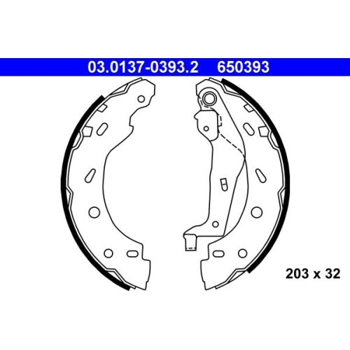 Bremsbackensatz ATE 03.0137-0393.2 für SMART, Hinterachse