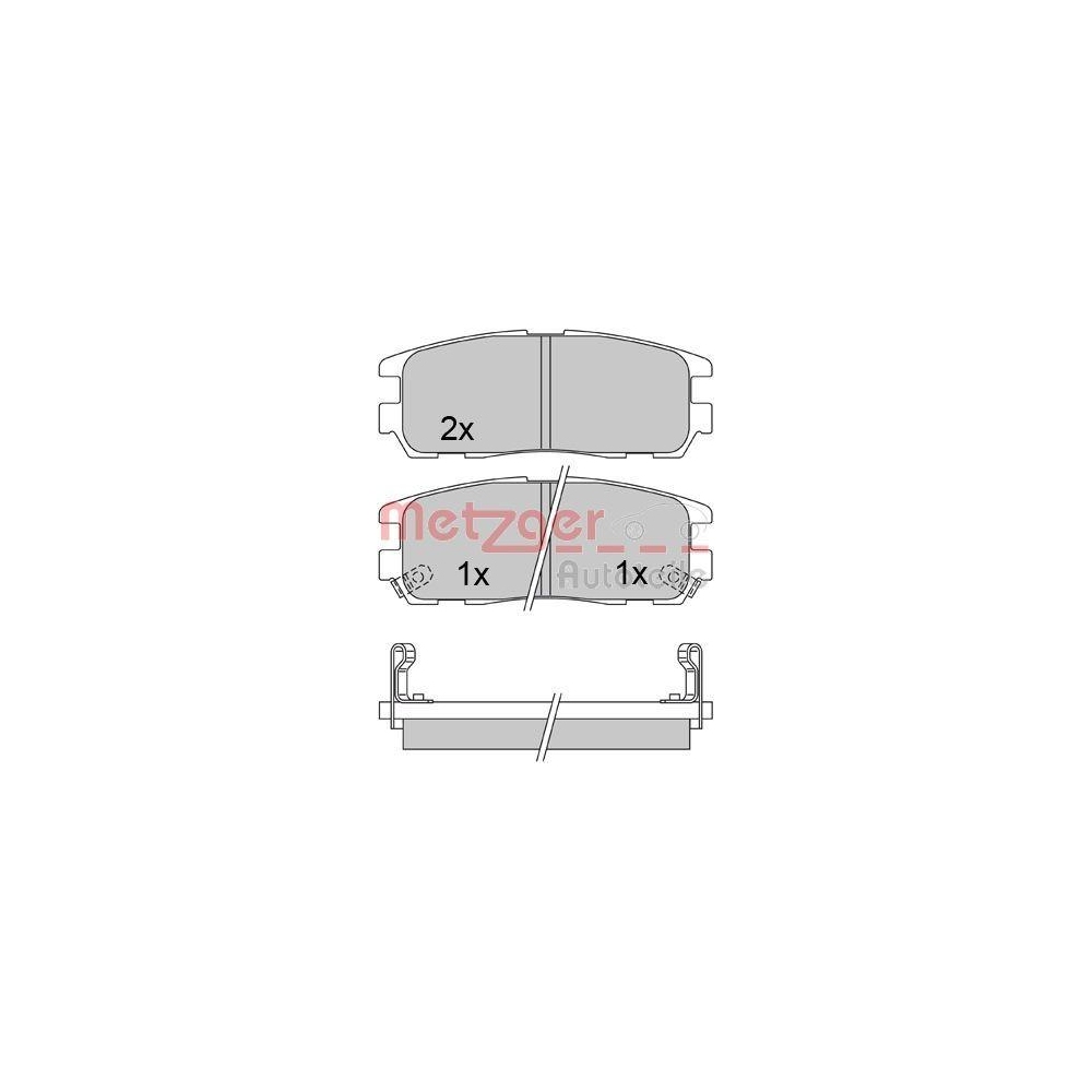 Bremsbelagsatz, Scheibenbremse METZGER 1170414 für OPEL, Hinterachse