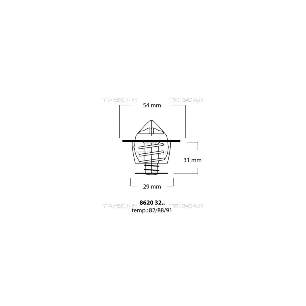 Thermostat, Kühlmittel TRISCAN 8620 3288 für VOLVO