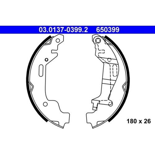 Bremsbackensatz ATE 03.0137-0399.2 für OPEL, Hinterachse