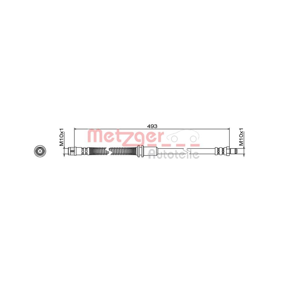 Bremsschlauch METZGER 4111482 für MERCEDES-BENZ, Vorderachse links