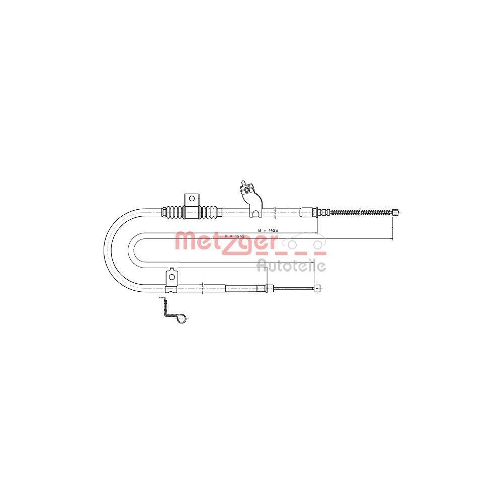 Seilzug, Feststellbremse METZGER 17.2290 für CITROËN MITSUBISHI PEUGEOT