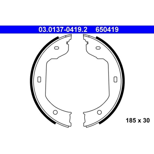 Bremsbackensatz, Feststellbremse ATE 03.0137-0419.2 für BMW VAG, Hinterachse