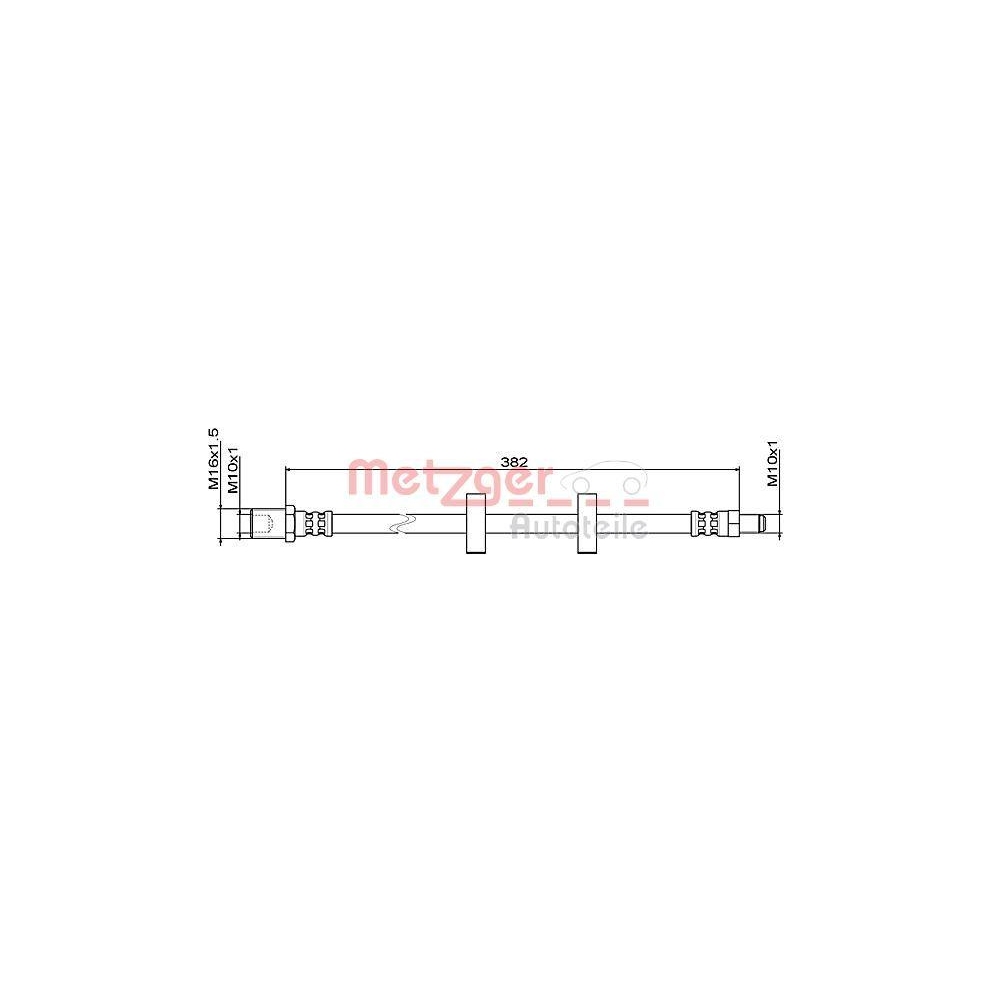 Bremsschlauch METZGER 4111487 für IVECO, Vorderachse links, Vorderachse rechts