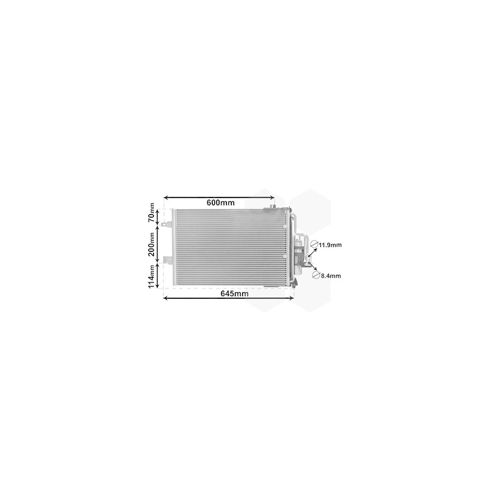 Kondensator, Klimaanlage VAN WEZEL 37005385 für OPEL