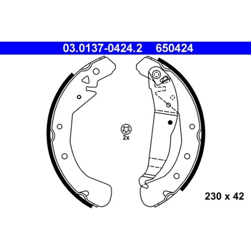 Bremsbackensatz ATE 03.0137-0424.2 für OPEL, Hinterachse