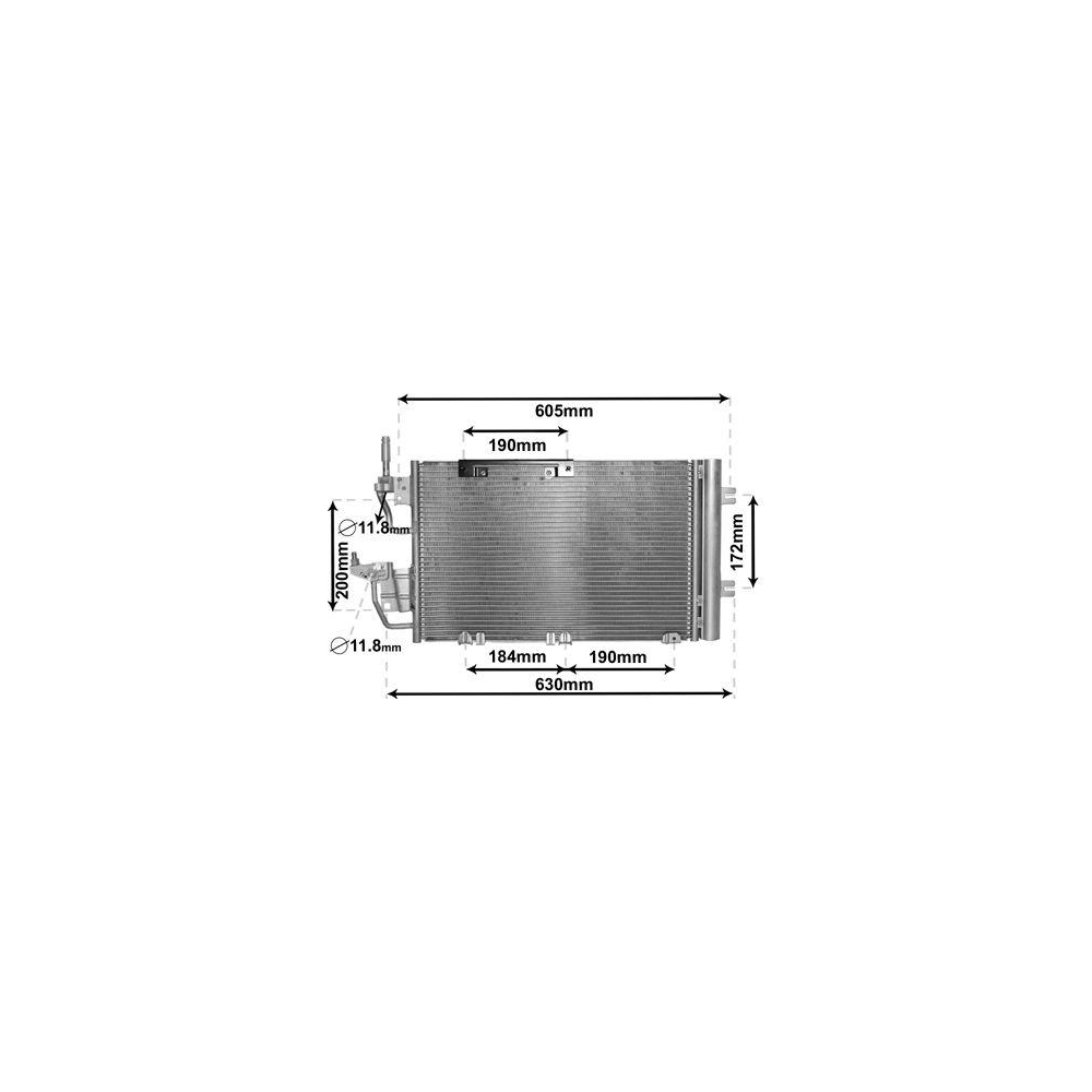 Kondensator, Klimaanlage VAN WEZEL 37005454 für OPEL