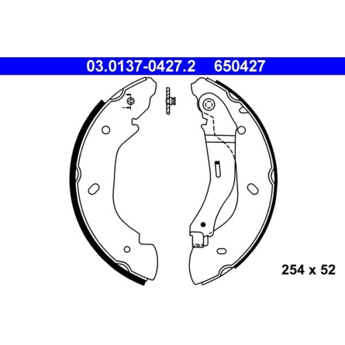 Bremsbackensatz ATE 03.0137-0427.2 für FORD, Hinterachse