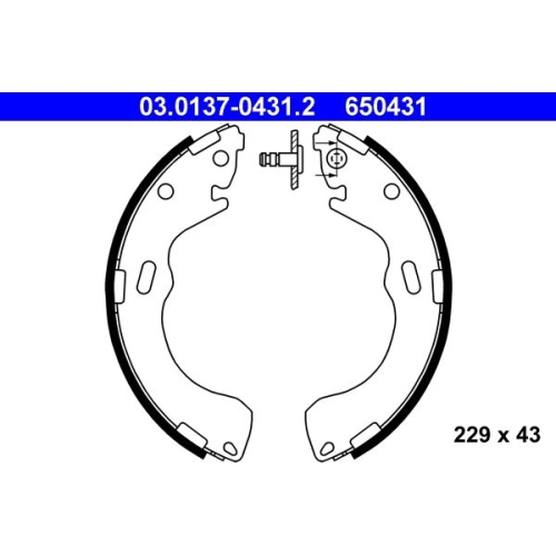 Bremsbackensatz ATE 03.0137-0431.2 für MAZDA, Hinterachse