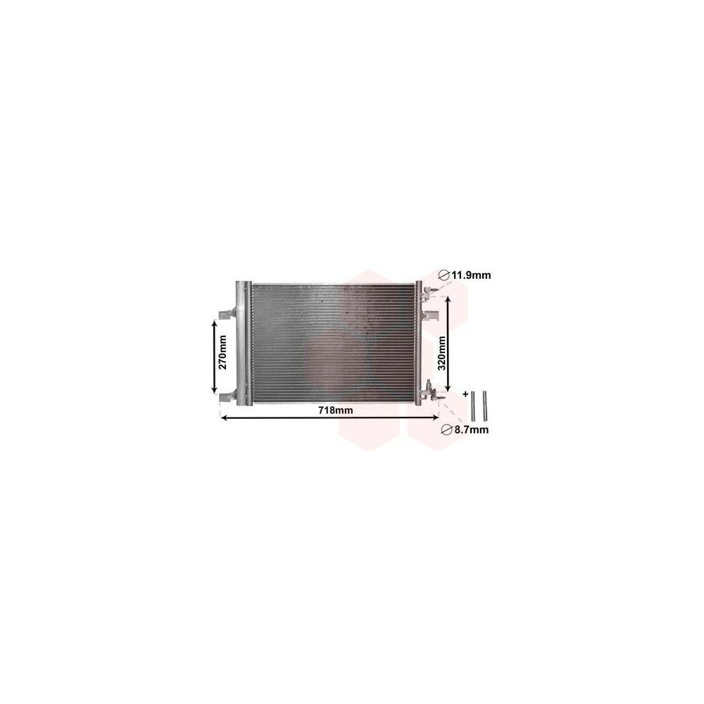 Kondensator, Klimaanlage VAN WEZEL 37005500 *** IR PLUS *** für OPEL