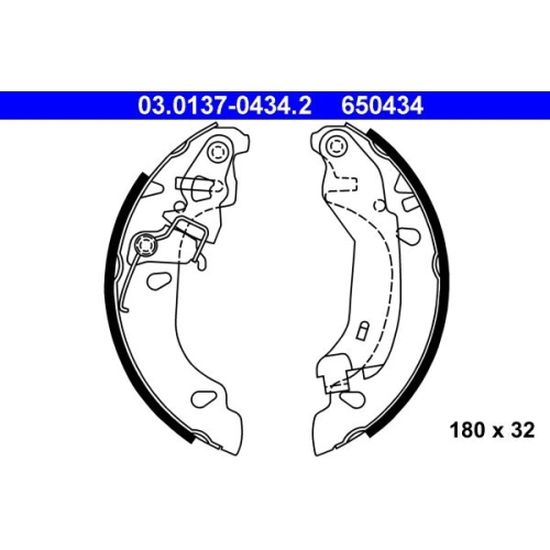 Bremsbackensatz ATE 03.0137-0434.2 für FIAT, Hinterachse