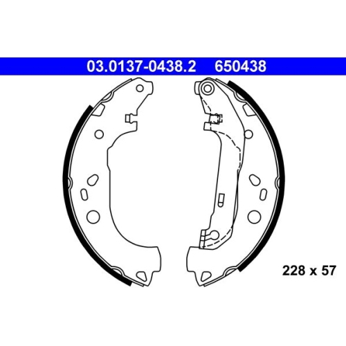 Bremsbackensatz ATE 03.0137-0438.2 für FORD, Hinterachse