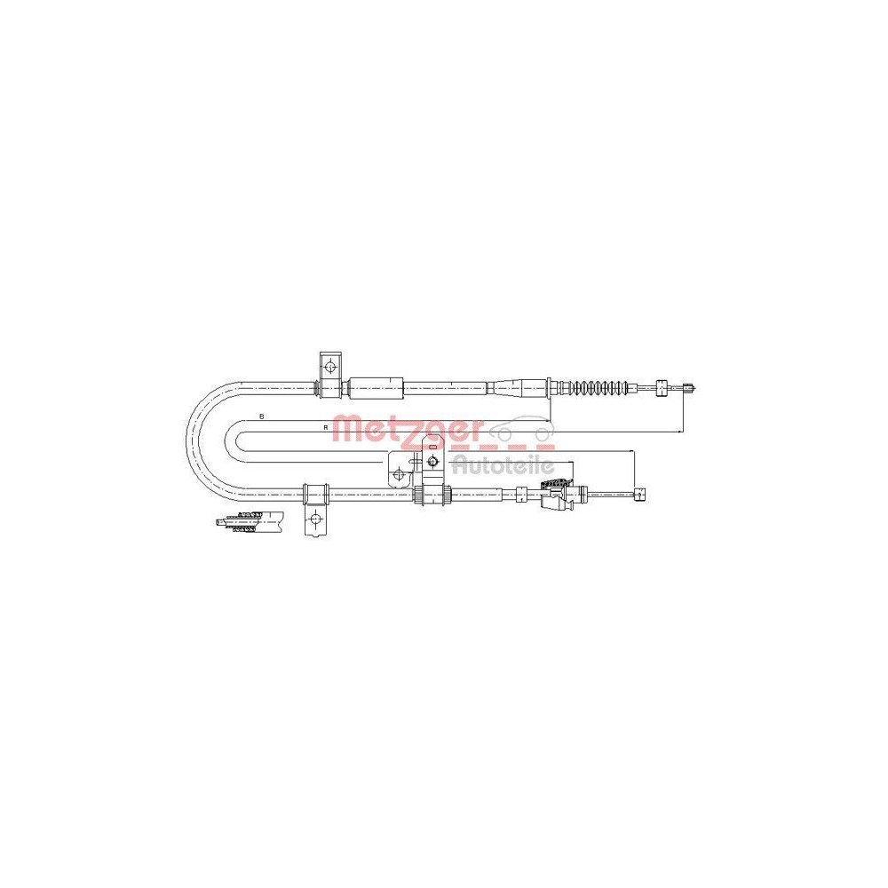 Seilzug, Feststellbremse METZGER 17.2524 für HYUNDAI, hinten links