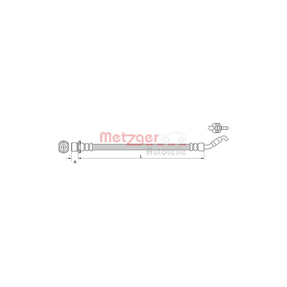 Bremsschlauch METZGER 4111511 GREENPARTS für TOYOTA, Hinterachse links