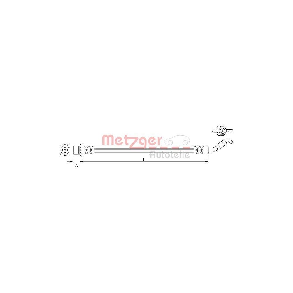 Bremsschlauch METZGER 4111511 GREENPARTS für TOYOTA, Hinterachse links