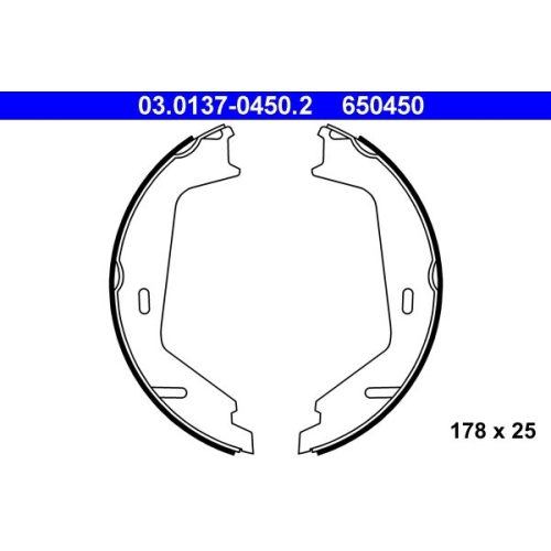 Bremsbackensatz, Feststellbremse ATE 03.0137-0450.2 für VOLVO, Hinterachse