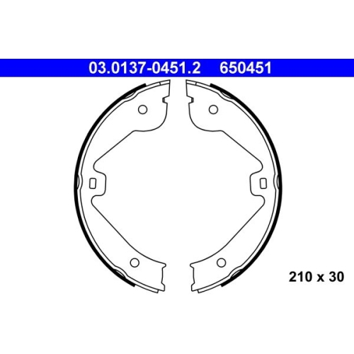 Bremsbackensatz, Feststellbremse ATE 03.0137-0451.2 für MERCEDES-BENZ PORSCHE