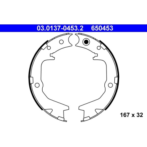 Bremsbackensatz, Feststellbremse ATE 03.0137-0453.2 für MITSUBISHI, Hinterachse