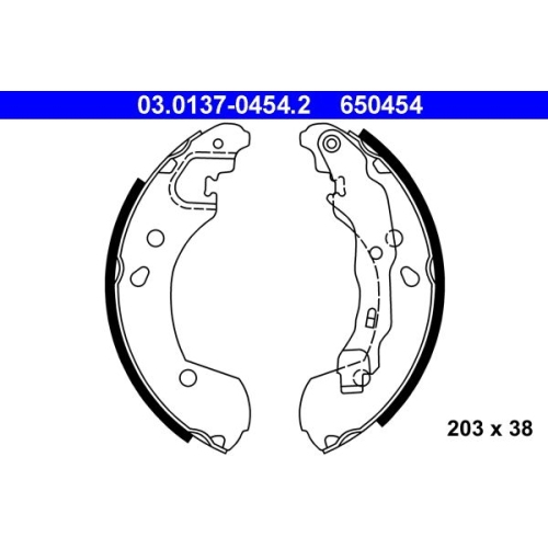 Bremsbackensatz ATE 03.0137-0454.2 für NISSAN RENAULT, Hinterachse